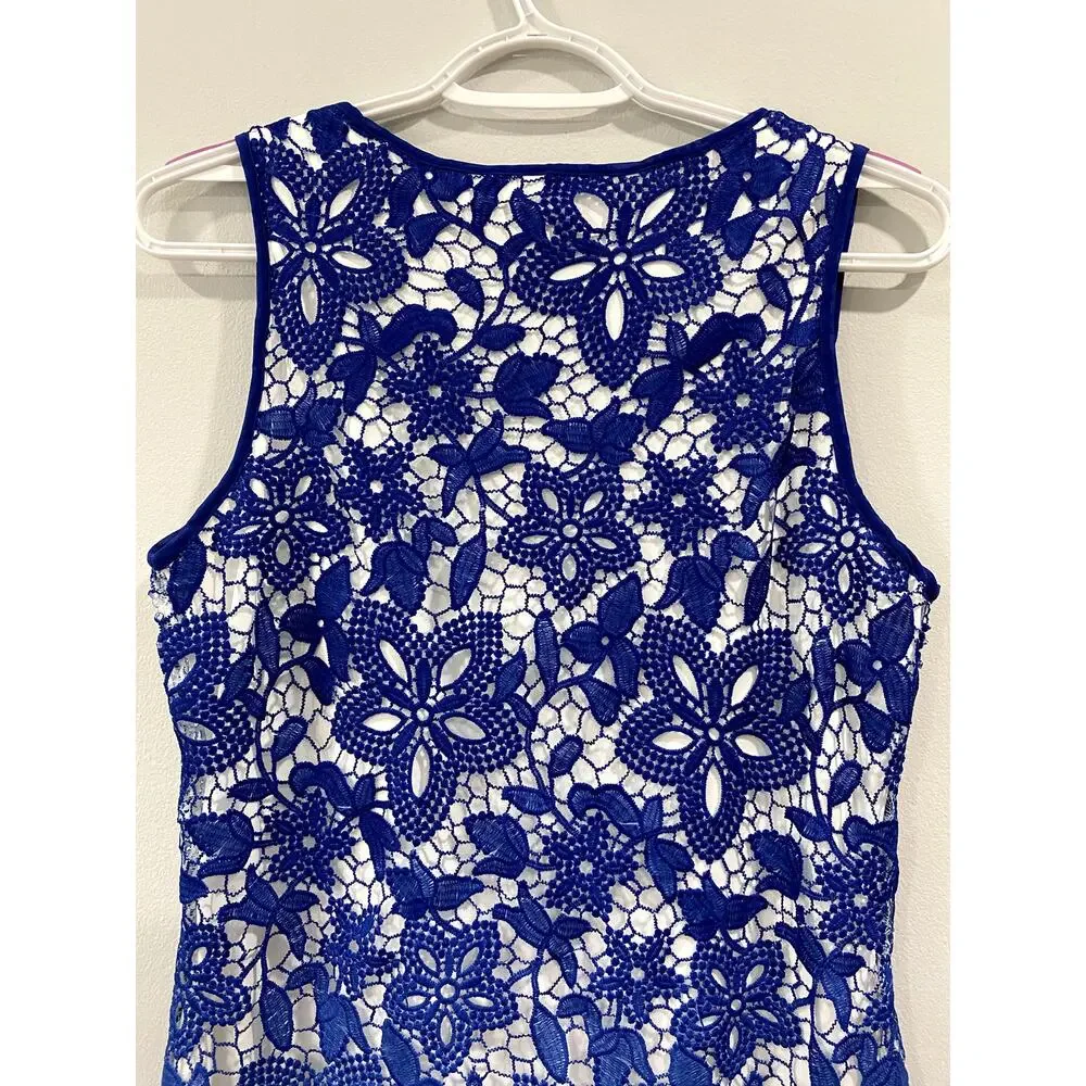 Adore Blue to white Ombre Lace Sleeveless Dress Size Small - Picture 7 of 11